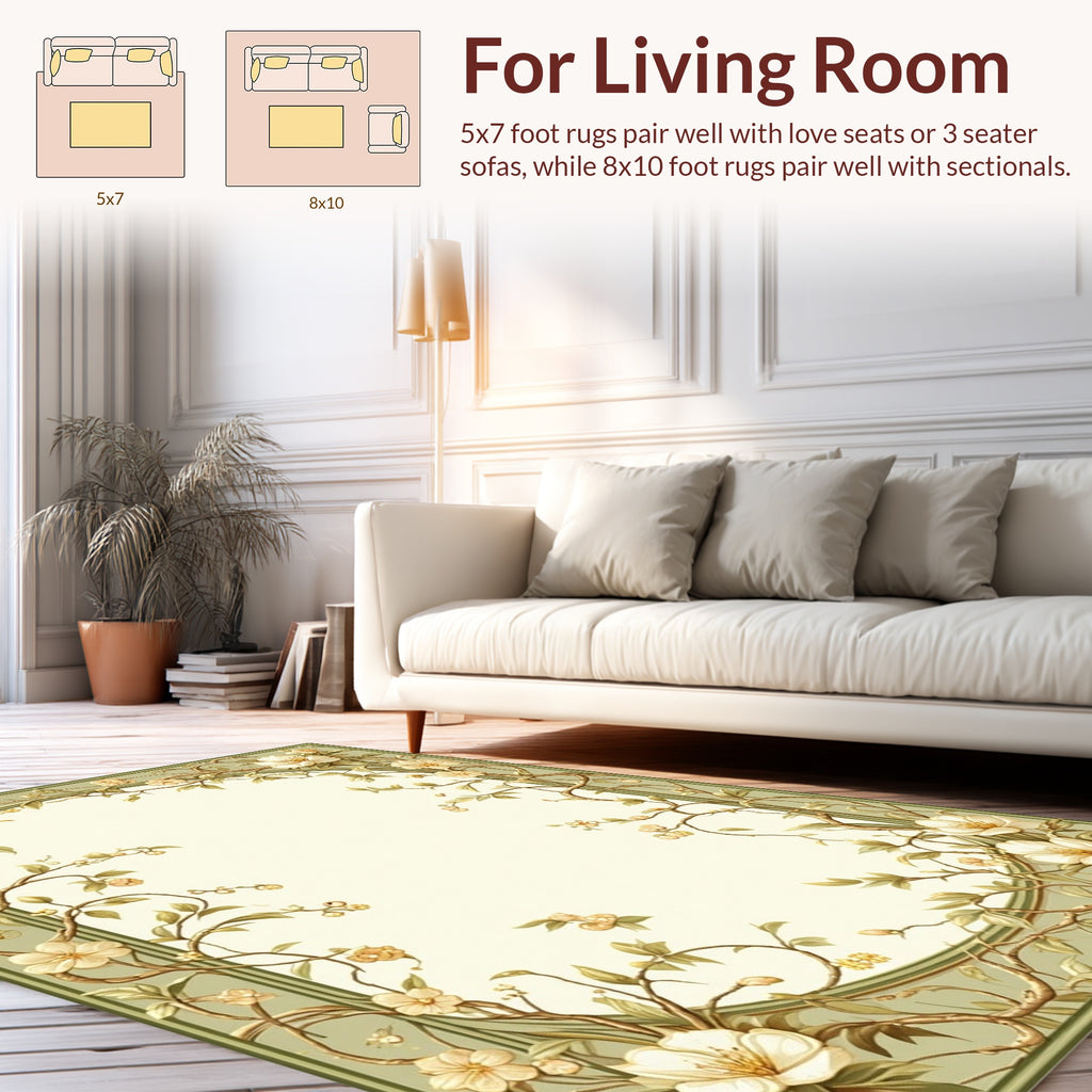 Vine Floral Garden Pattern Rug
