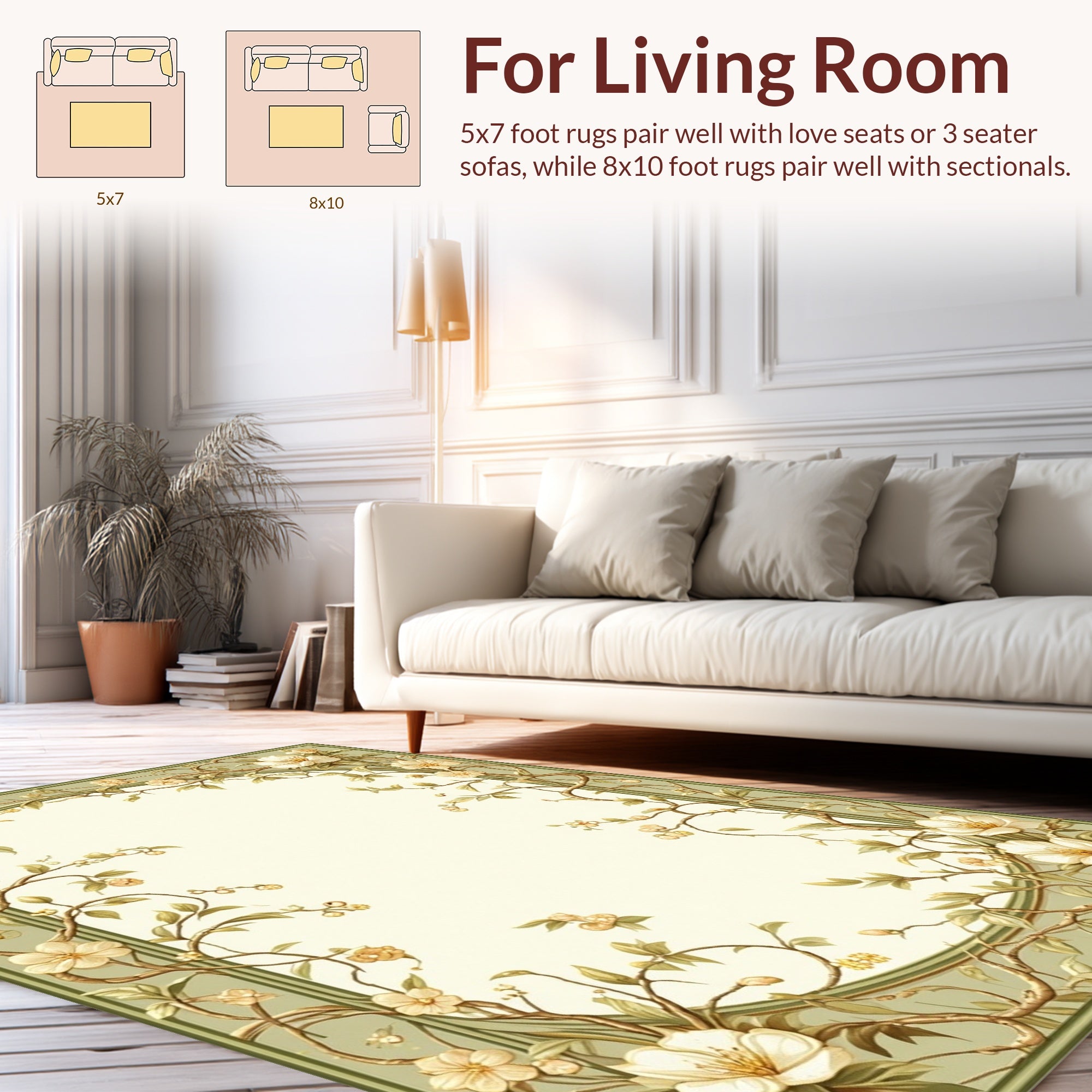 Vine Floral Garden Pattern Rug