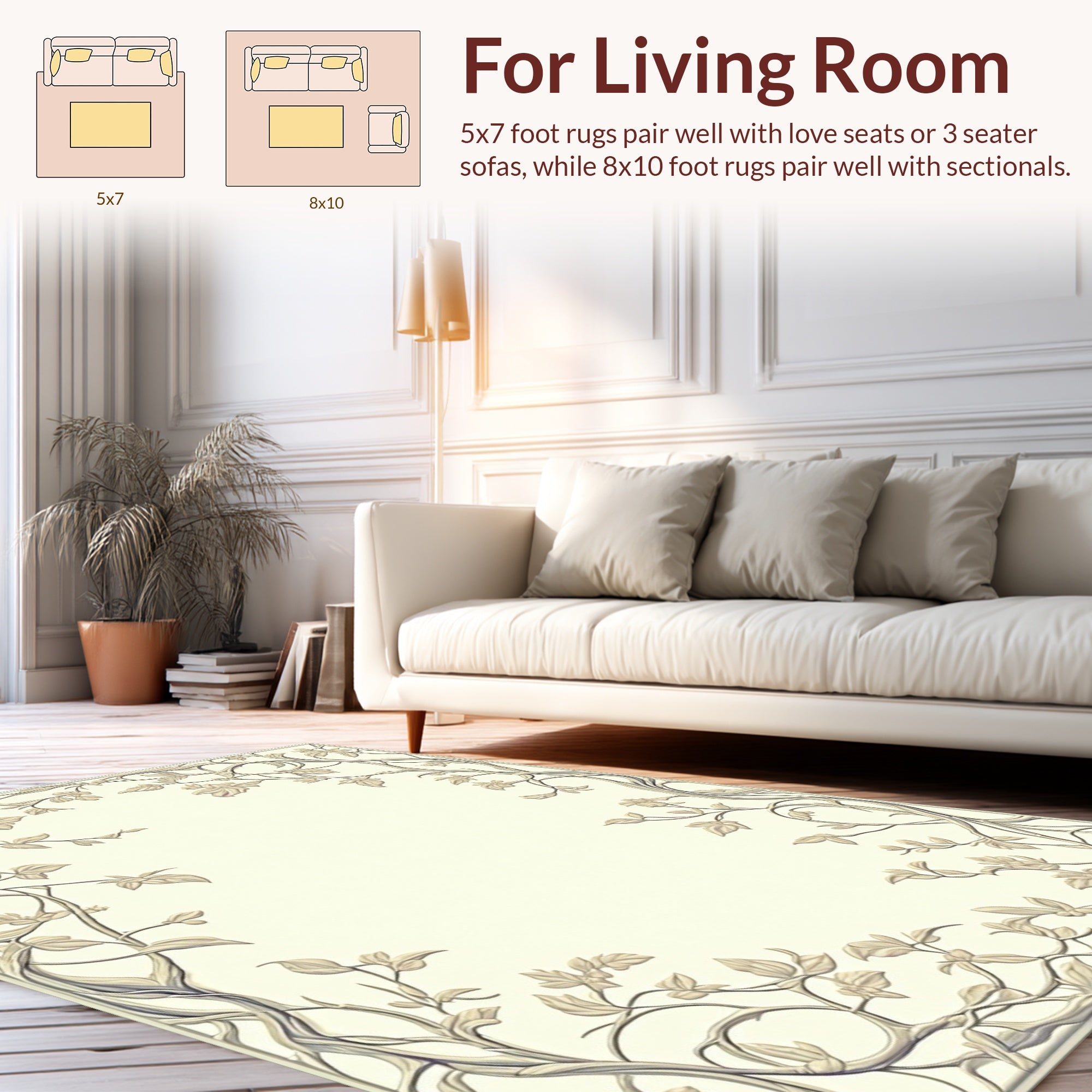 Vintage Filigree Floral Vine Rug