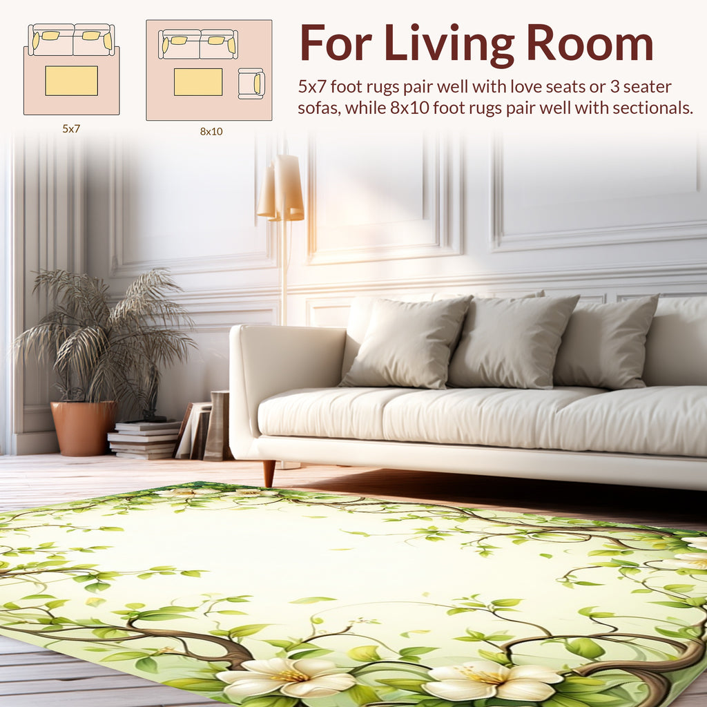 Vine And Floral Garden Design Rug