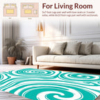 Teal Swirl Abstract Pattern Rug