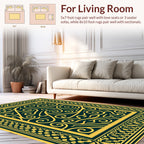 Golden Swirls With Ornate Border Rug