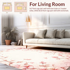 Soft Pink Floral Scrollwork Garden Rug