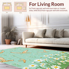 Birds and Meadow Floral Pattern Rug