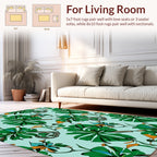 Lush Greenery Floral Art Print Rug