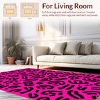 Hot Pink Graphic Outline Design Rug