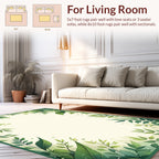 Lush Greenery Watercolor Leaf Pattern Rug