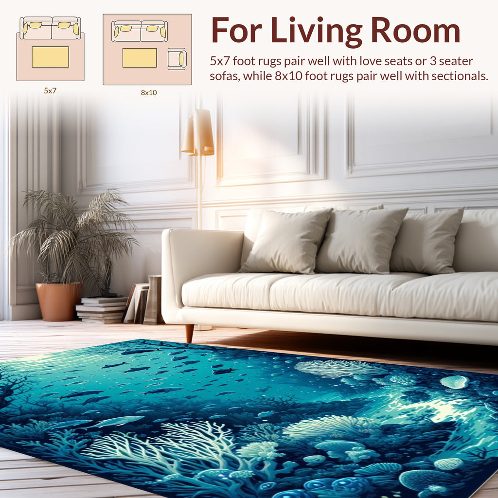 Abyssal Ocean Life Scene Rug