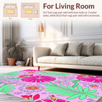 Vibrant Tropical Flora Pattern Rug