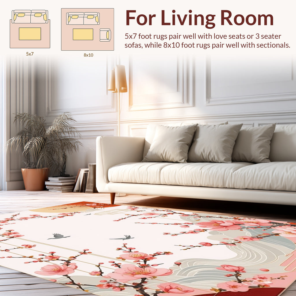 Spring Blossom Floral Scenic Rug