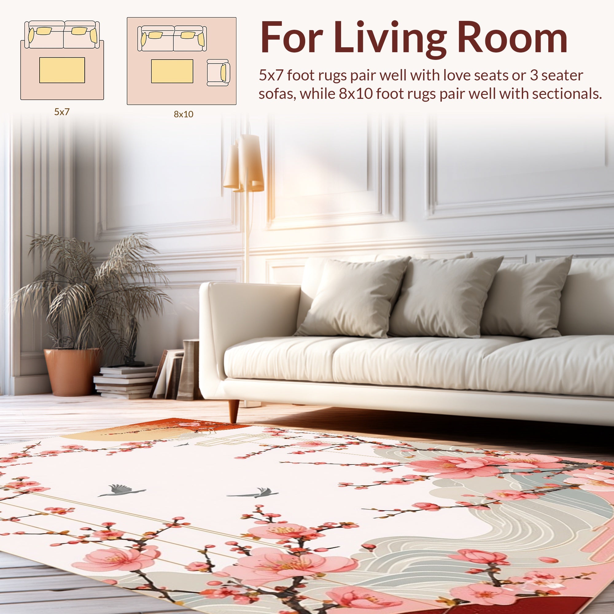 Spring Blossom Floral Scenic Rug
