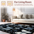 Elegant Blue Butterfly Garden Print Rug