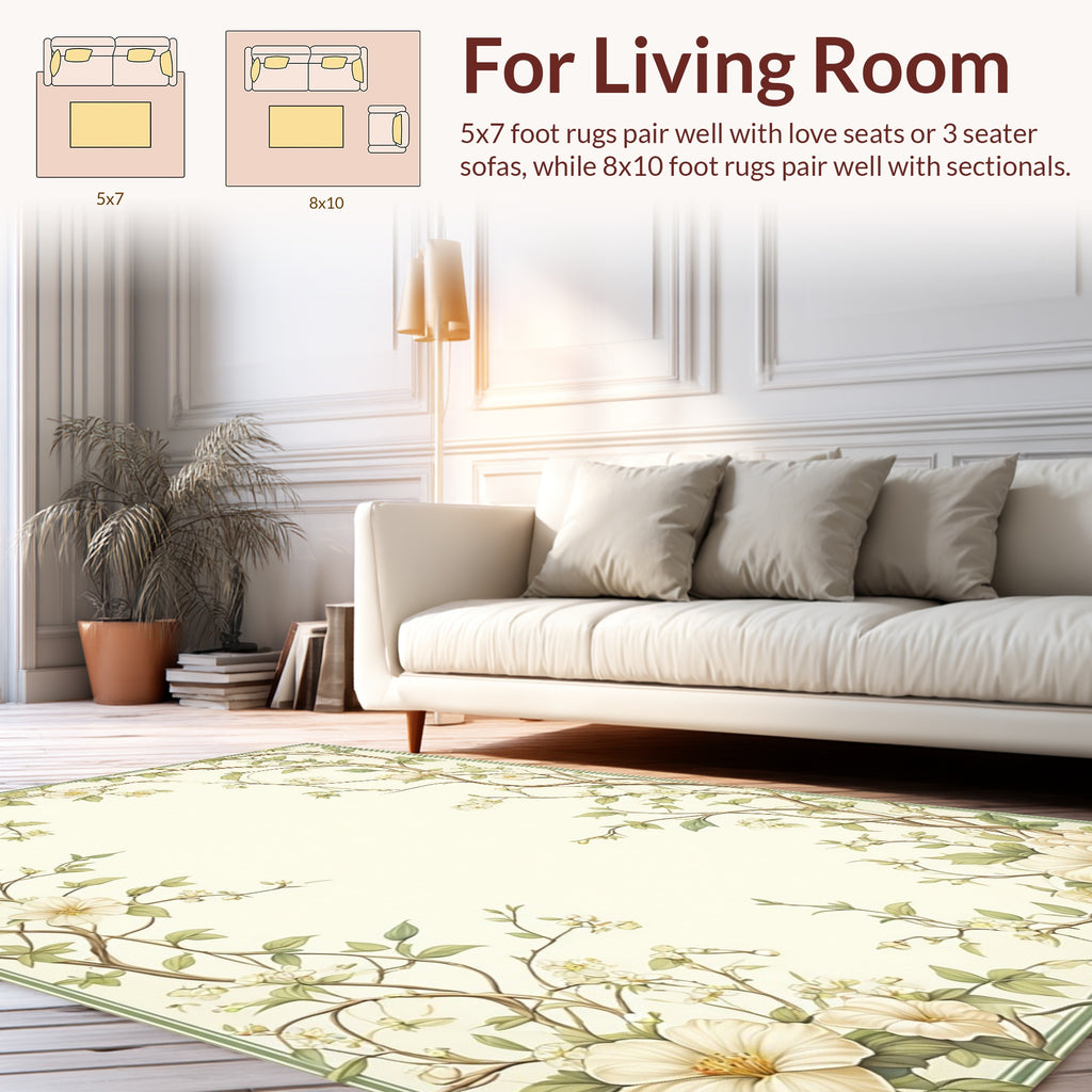 Floral Vine Whimsical Art Rug