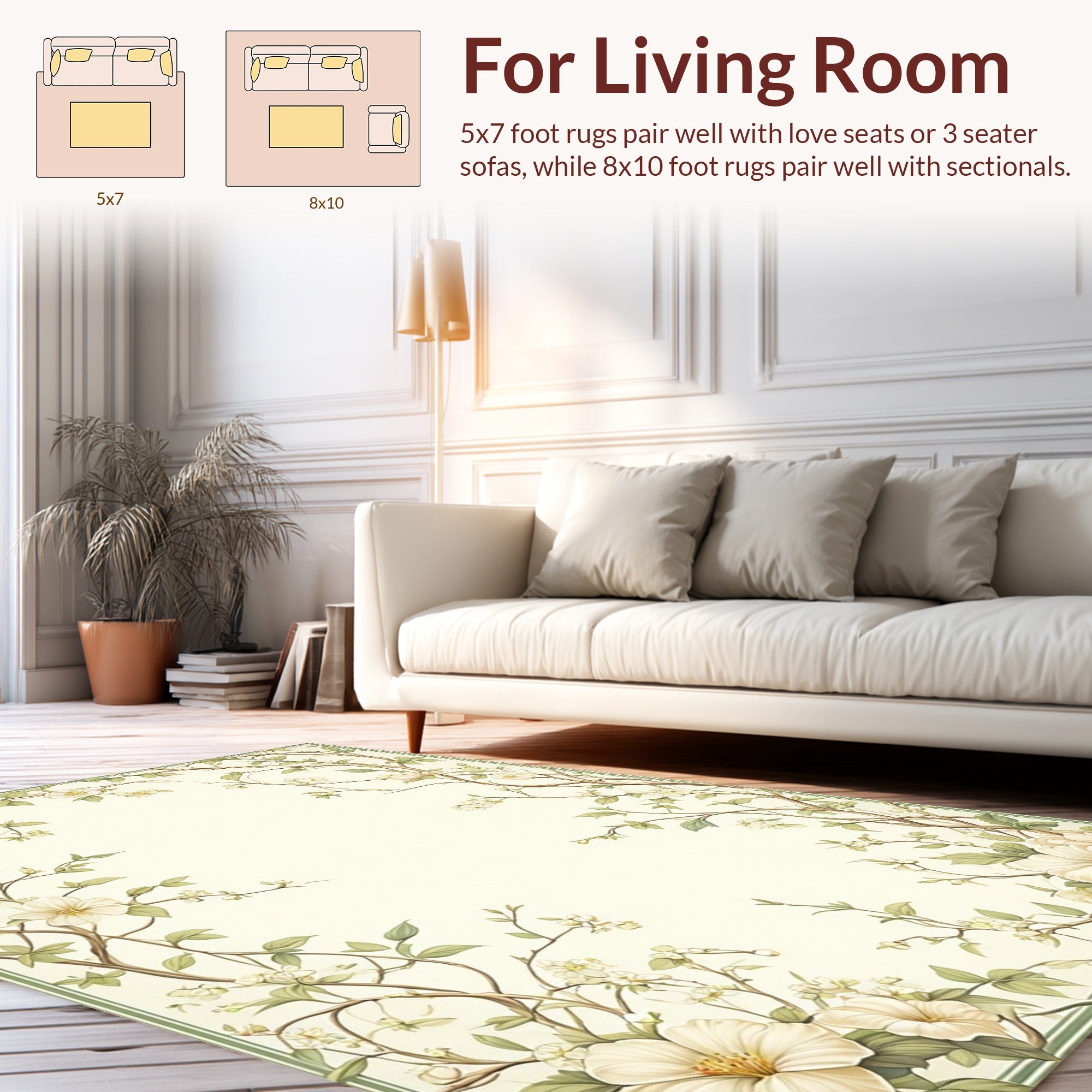 Floral Vine Whimsical Art Rug