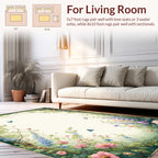Whimsical Garden Butterflies Blossoms Rug