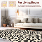 Black Spots On Cream Background Rug