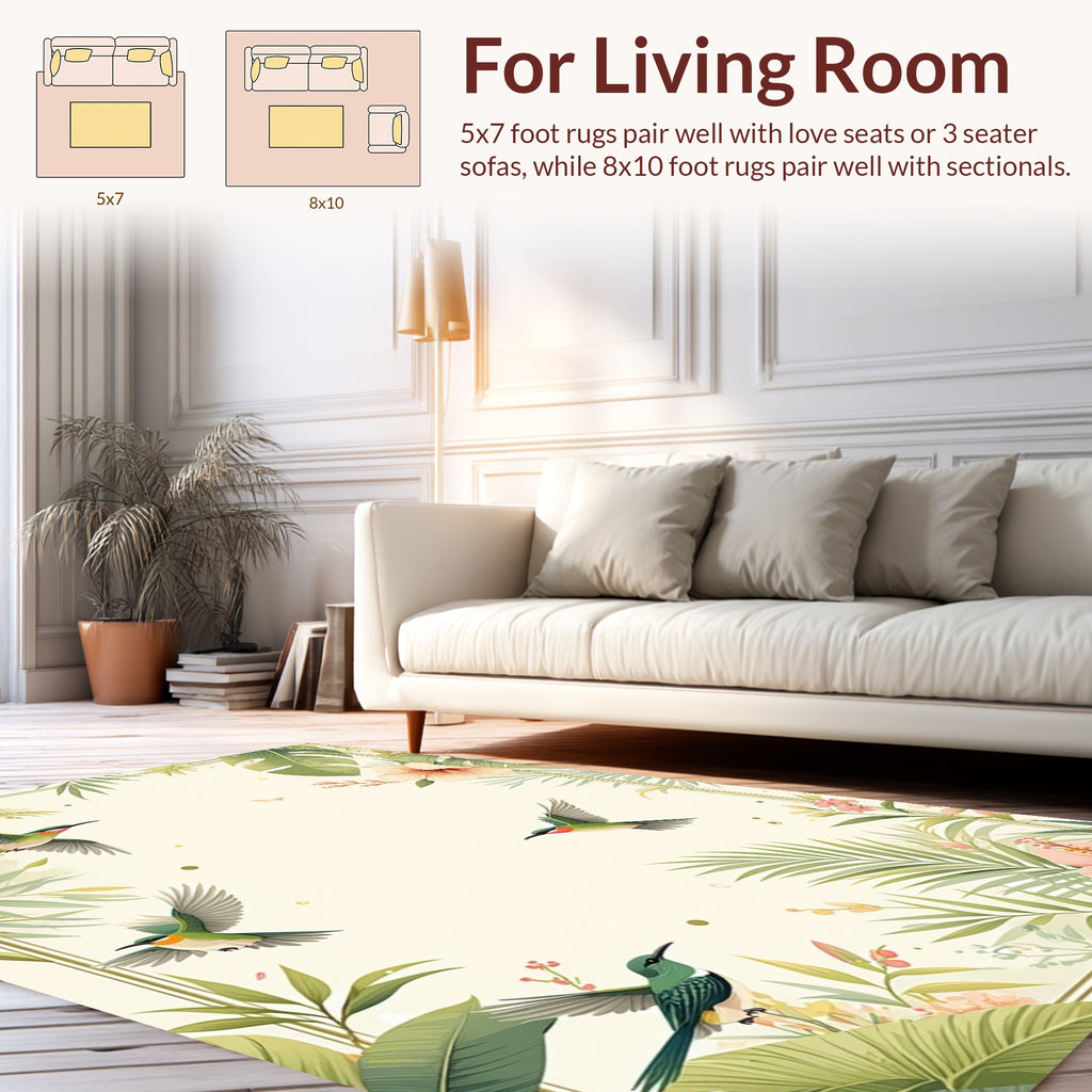 Tropical Birds and Floral Whimsical Garden Path Rug