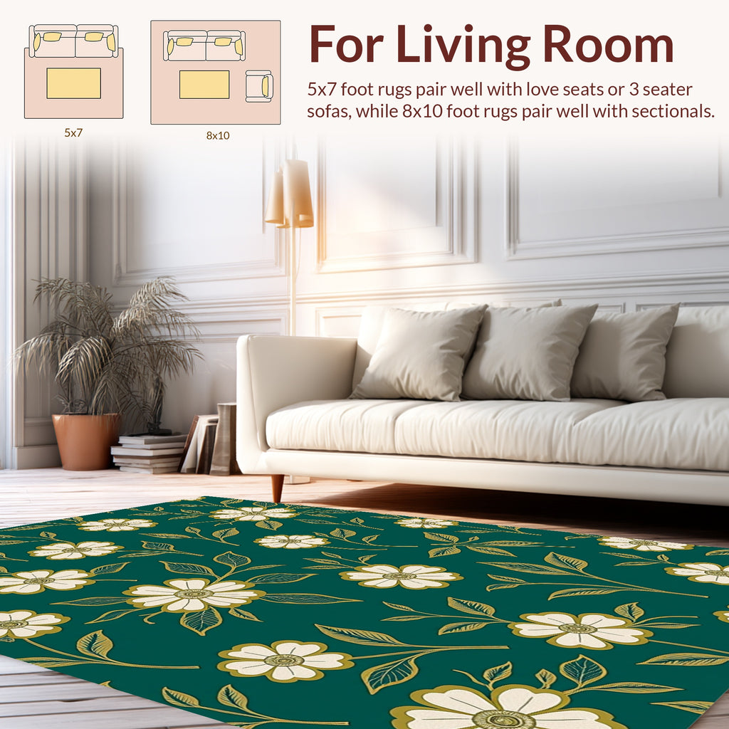 Exquisite Floral Leaf Pattern Design Rug