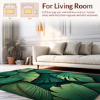 Lush Tropical Foliage Print Rug