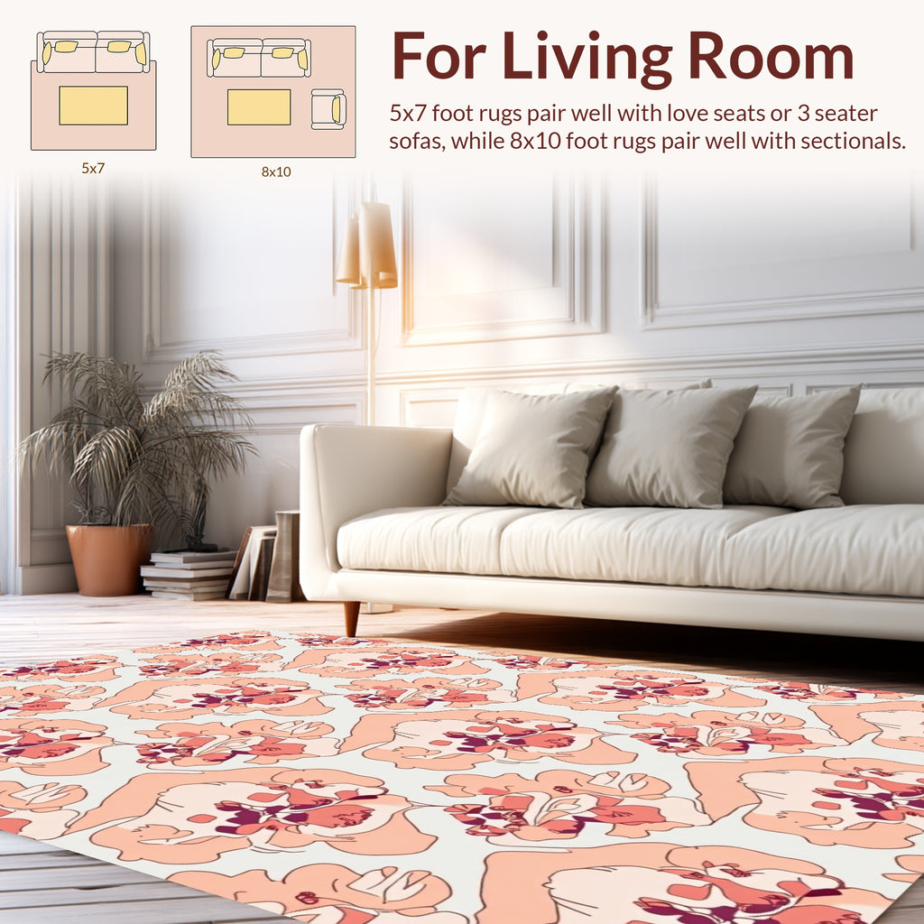 Orchid Bloom Abstract Pattern Rug