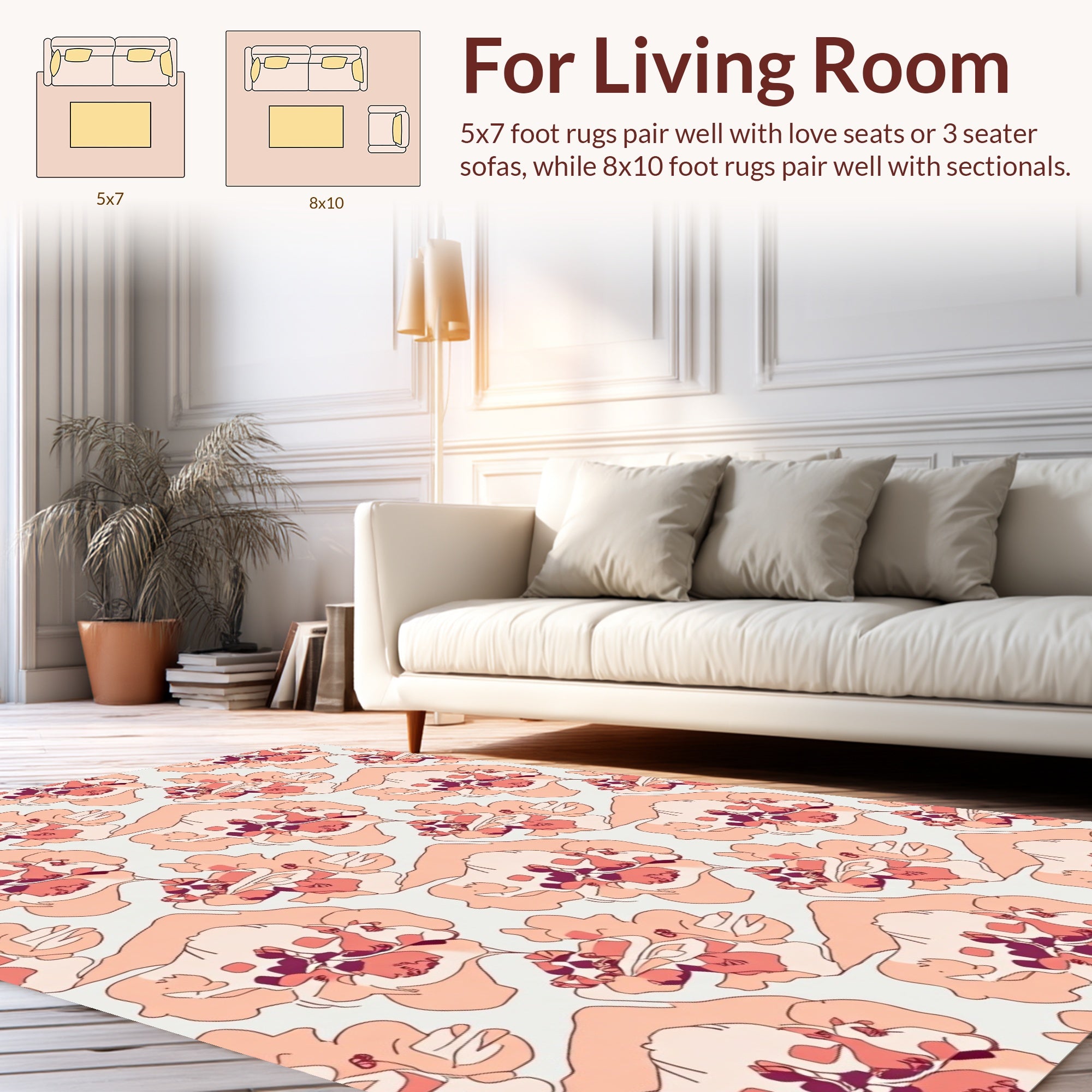 Orchid Bloom Abstract Pattern Rug