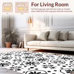 Hand-drawn Floral Dots Pattern Rug