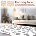 Scattered Grey Petal Pattern Design Rug