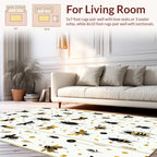 Gold Black Insect Pattern Design Rug