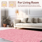 Pink Abstract Contour Line Design Rug