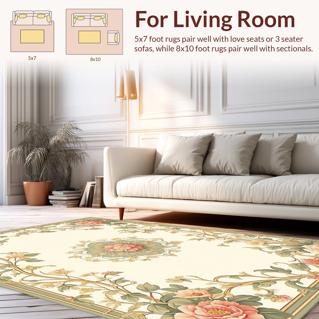 Elegant Floral Vine Pattern Rug