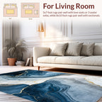 Deep Blue Gold Veined Agate Rug