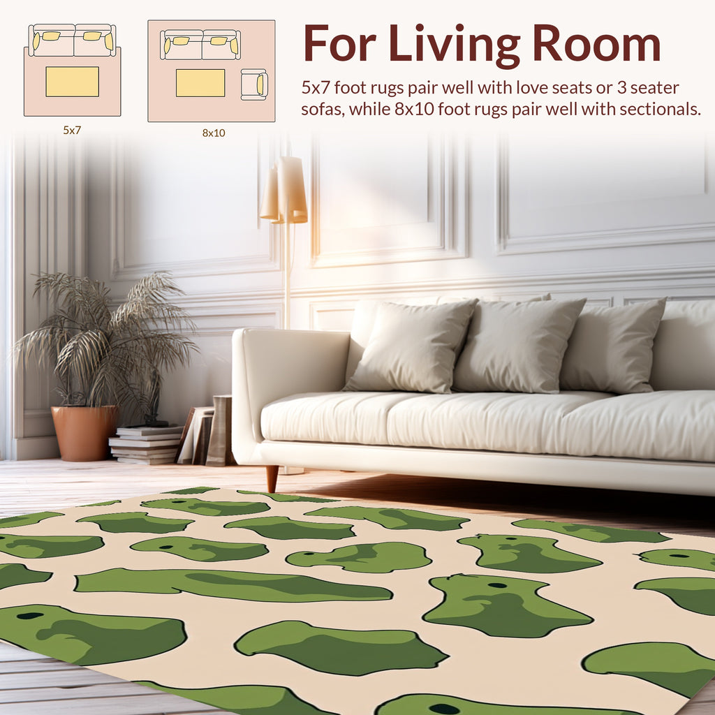 Camouflage Abstract Organic Shapes Rug