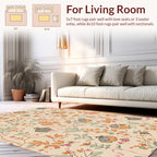 Whimsical Turtle Botanical Print Rug