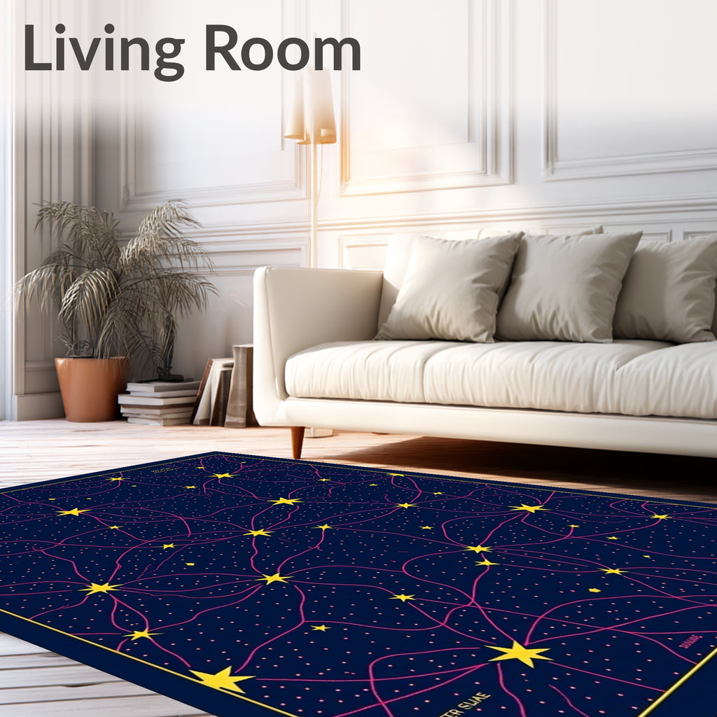 Deep Blue Starry Night Network Rug