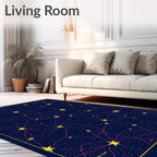 Deep Blue Starry Night Network Rug