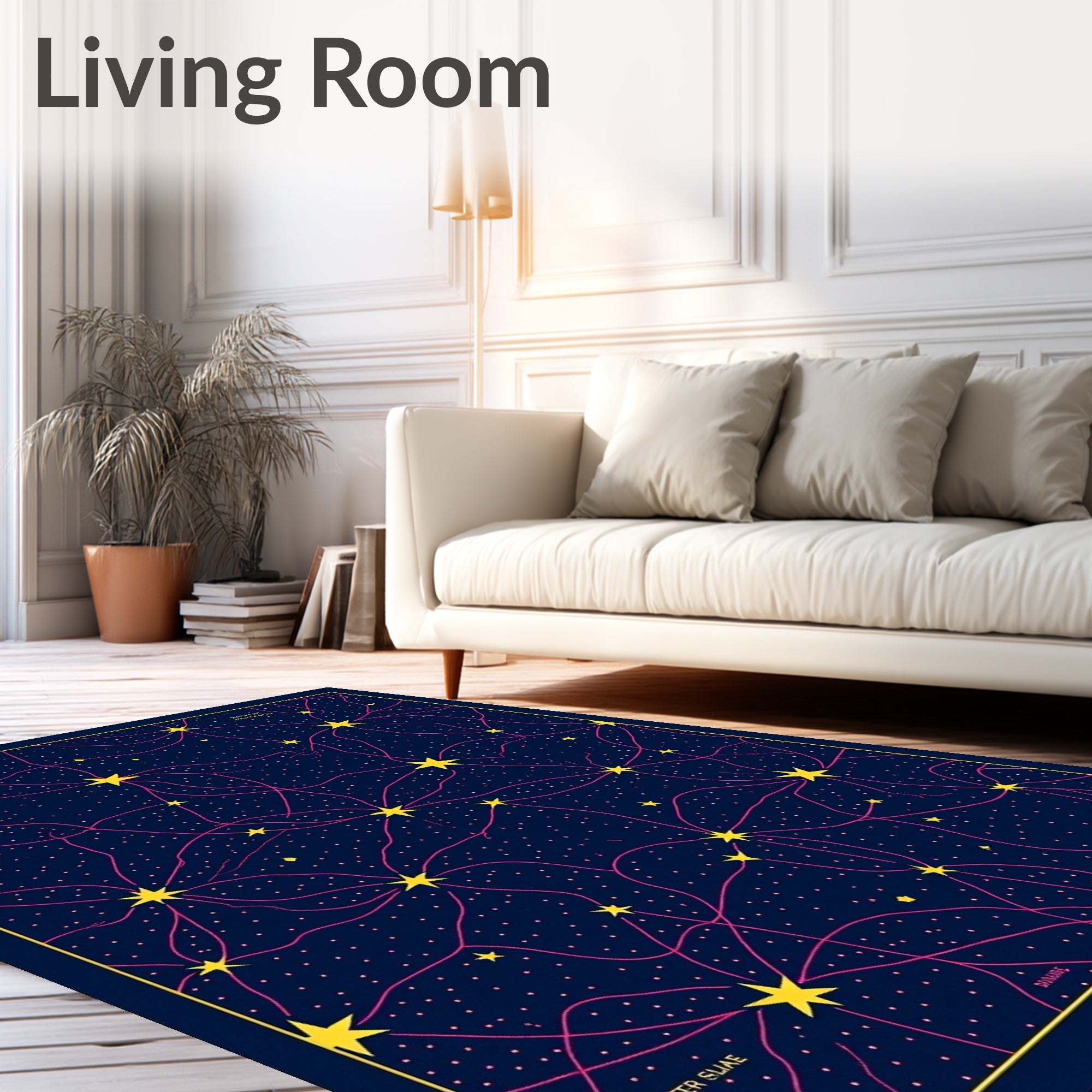 Deep Blue Starry Night Network Rug