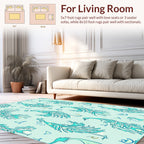 Teal Peacock Feather Pattern Rug