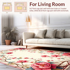 Vibrant Pink Floral Vine Design Rug