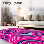 Vibrant Pink Geode Starburst Rug