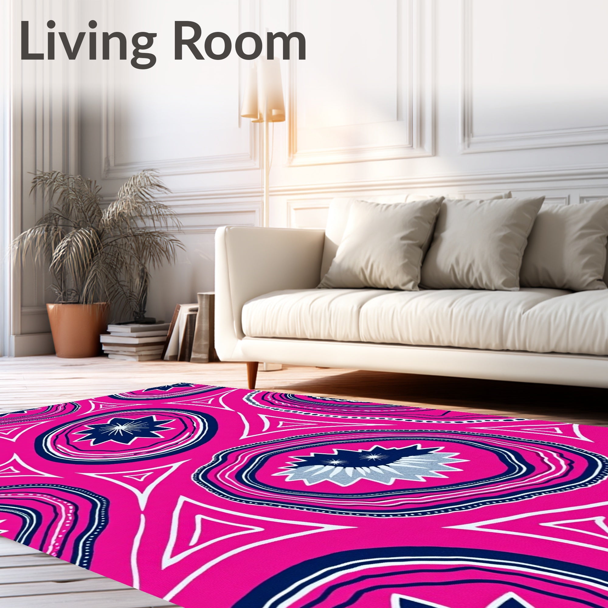 Vibrant Pink Geode Starburst Rug