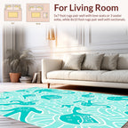 Whimsical Teal Creatures Pattern Rug