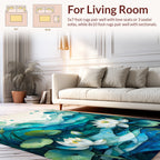 Serene Water Lily Abstract Waves Rug