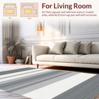 Subtle Gray Horizontal Stripe Pattern Rug