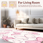 Pink Butterfly Pattern Design Rug