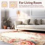 Soft Pink Floral Vine Pattern Rug