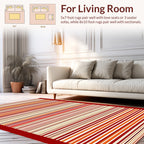 Warm Tones Striped Pattern Runner Rug