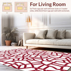 Abstract Red Intertwined Geometric Pattern Rug