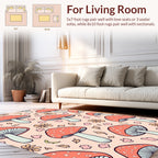 Whimsical Woodland Mushroom Flower Pattern Rug