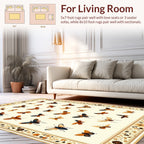 Ornate Butterfly Floral Border Design Rug