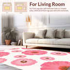 Large Pink Floral Pattern Rug